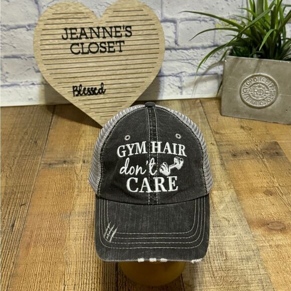 GYM HAIR DON'T CARE TRUCKER HAT - Picture 1 of 5